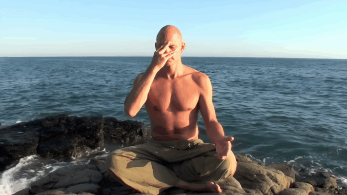 World Asthma Day 2025 - Stig Severinsen on a rock performing alternate nostril breathing